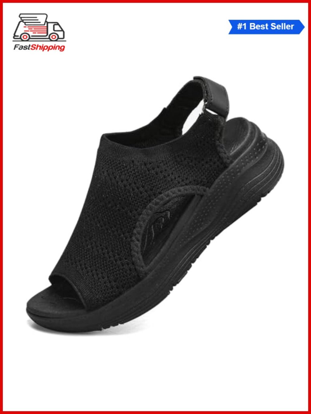Arch Support Orthotic Walking Sandals Open Toe Adjustable Ankle Strap